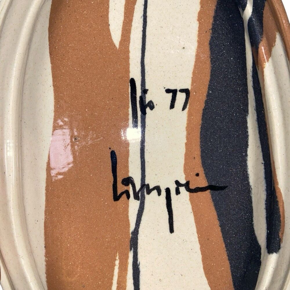 Signed Jurg Lanzrein 1977 Ceramic Art Platter, Very Nice! - Picture 3 of 3